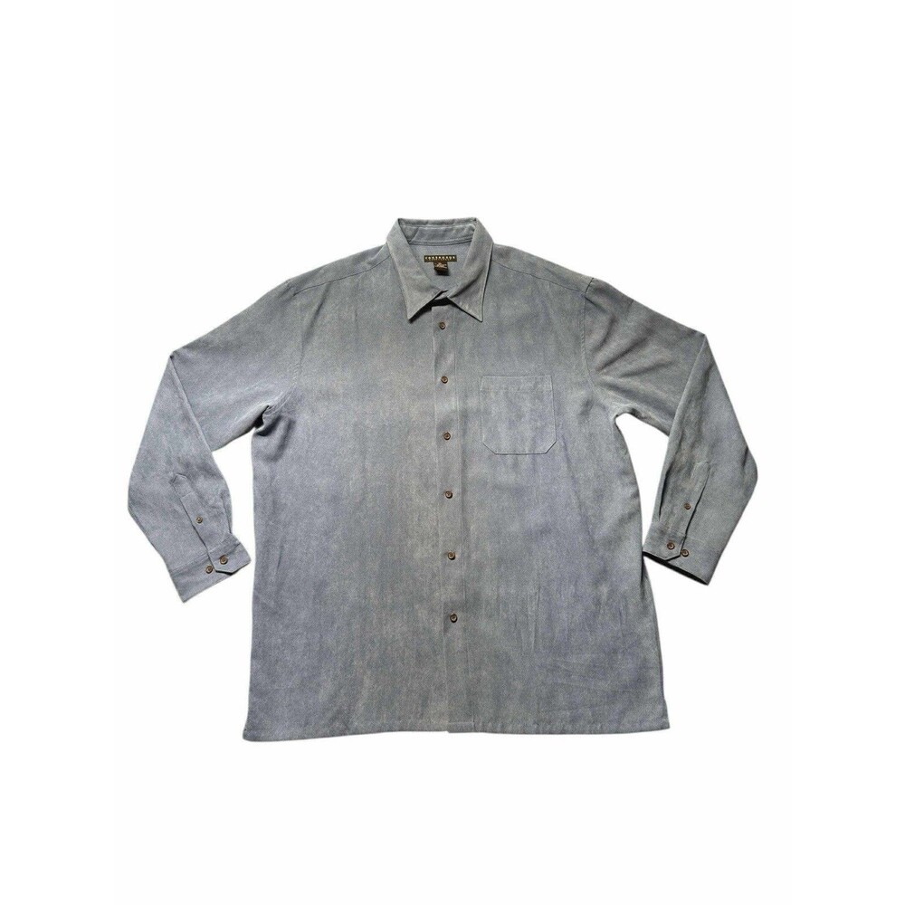 Consensus Sportswear Men’s XL Blue Long Sleeve Button Front Casual Shirt Pocket